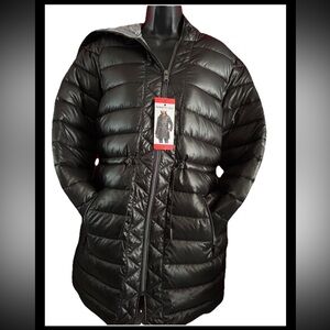 Kenneth Cole Ladies' Quilted Anorak Jacket/Black/ Hoodie/pockets/M light